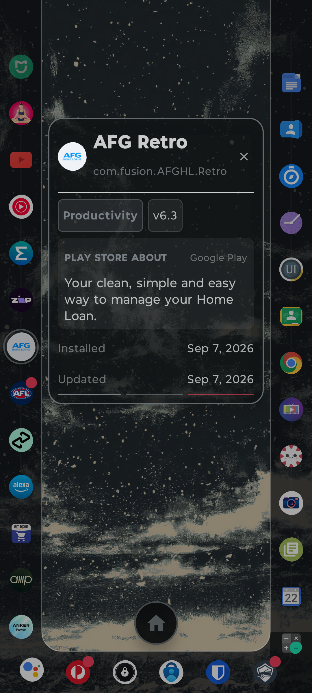 Vert Launcher Sushi Train App Details Modal